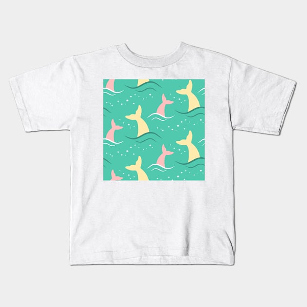 Mermaid Tails Kids T-Shirt by Salty Siren Studios